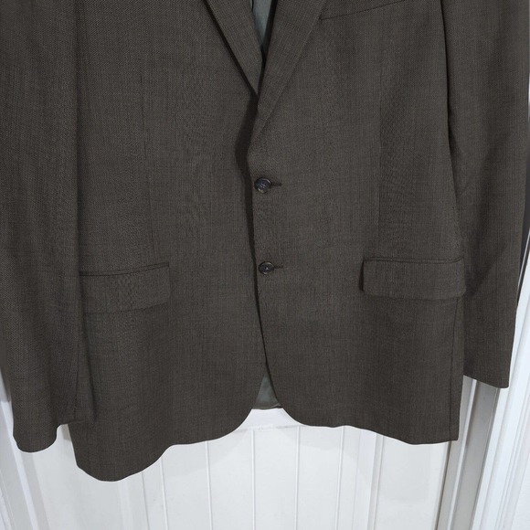 Burberry Mens Blazer Brown Wool Academia Suit Jacket USA Academia Vintage Sz 44L - Picture 4 of 14